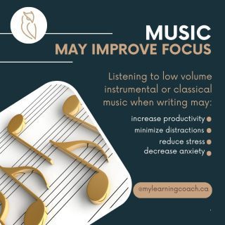 𝐌𝐮𝐬𝐢𝐜 𝐦𝐚𝐲 𝐈𝐦𝐩𝐫𝐨𝐯𝐞 𝐲𝐨𝐮𝐫 𝐅𝐨𝐜𝐮𝐬.

Listening to low-volume instrumental or classical music when writing may:
🎵Increate productivity
🎵Minimize distractions
🎵Reduce Stress
🎵Decrease Anxiety

🎶 What's your go-to music when hitting the books or typing away on that paper? Share with us the type of music that helps you stay focused and in the zone while studying. 👇  Let's swap some study tunes! 📚✏️ 

 #StudyMusic #FocusPlaylist #StressRelief #ProductivityHack 🎵