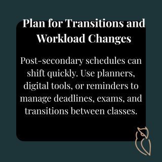 𝐏𝐥𝐚𝐧 𝐟𝐨𝐫 𝐭𝐫𝐚𝐧𝐬𝐢𝐭𝐢𝐨𝐧𝐬 𝐚𝐧𝐝 𝐰𝐨𝐫𝐤𝐥𝐨𝐚𝐝 𝐜𝐡𝐚𝐧𝐠𝐞𝐬 

Post-secondary schedules can shift quickly, with changing deadlines, exam periods, and competing priorities. MyLearningCoach coaches work alongside students to anticipate these transitions, break workloads into manageable steps, and create realistic plans using planners, digital tools, and personalized strategies. With guided support, students are better prepared to navigate changes with confidence and stay on track academically.

 #mylearningcoach #highereducation #accessibilityservices #postsecondarysupport
