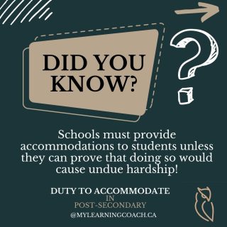 Did You Know?

Post-secondary schools must provide accommodations to students unless they can prove that doing so would cause undue hardship!

Undue hardship is a legal term that describes the limits of accommodation an organization can reasonably provide without causing significant difficulty or expense. In the context of post-secondary schools and their duty to accommodate students, undue hardship refers to the point at which providing accommodations would result in excessive costs, disruption of services, or fundamentally alter the nature of the educational program. Schools must assess each accommodation request on a case-by-case basis to determine if it would result in undue hardship.

Factors that may contribute to a finding of undue hardship include the financial cost of the accommodation, the impact on the school's resources, and the effects on other students or staff. Schools must also consider whether the requested accommodation would compromise health and safety standards or violate academic integrity. In some cases, schools may be able to provide alternative accommodations that meet the student's needs without causing undue hardship.

Ultimately, the goal of duty to accommodate legislation is to ensure that students with disabilities have equal access to educational opportunities. By carefully considering each accommodation request and balancing the needs of the student with the limitations of the school, post-secondary institutions can create an inclusive and supportive learning environment for all students. #DutyToAccommodate #UndueHardship #AccommodationLegislation 📚🏫 #mylearningcoach #highereducation #accessibilityservices #postsecondarysupport